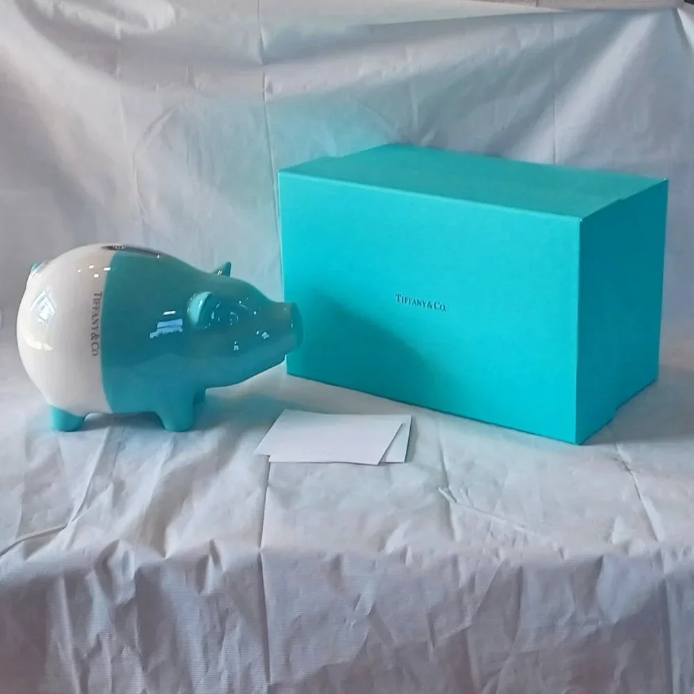 NEW Tiffany & Co Colorblock Piggy Bank in Earthenware - Picture 1 of 13